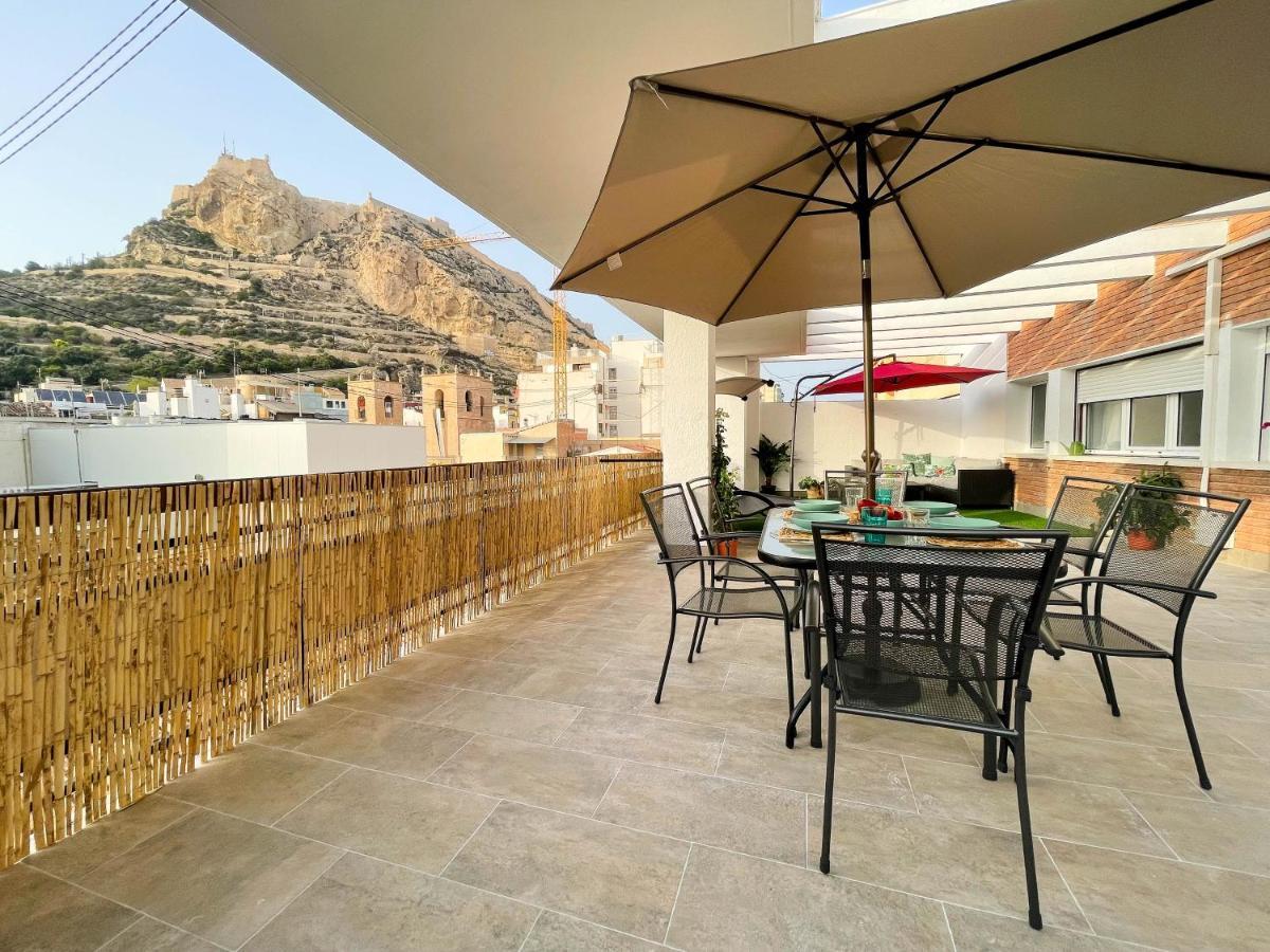 La Terraza. Vistas Al Castillo A 1 Min. De La Playa Alicante Eksteriør billede
